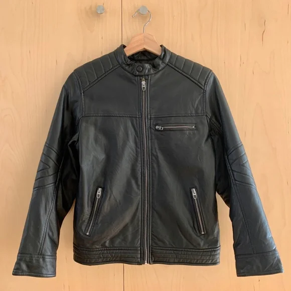 ZARA Boys Faux Leather Jacket Size 11-12 - Picture 1 of 9
